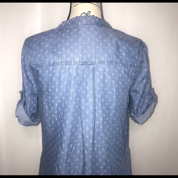 Philosophy Denim Tencel Lace Up Raindrop Shirt Dress - Picture 4 of 7